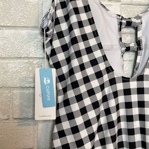 Cupshe Gingham Plaid One Piece Swimsuit XL NWT - Picture 5 of 8
